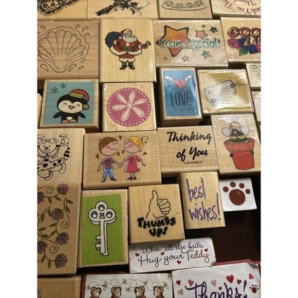 125 Rubber Stamp Lot Christmas Baby Animal Beat Flower Words Phrase Vtg Scooby - Picture 7 of 16